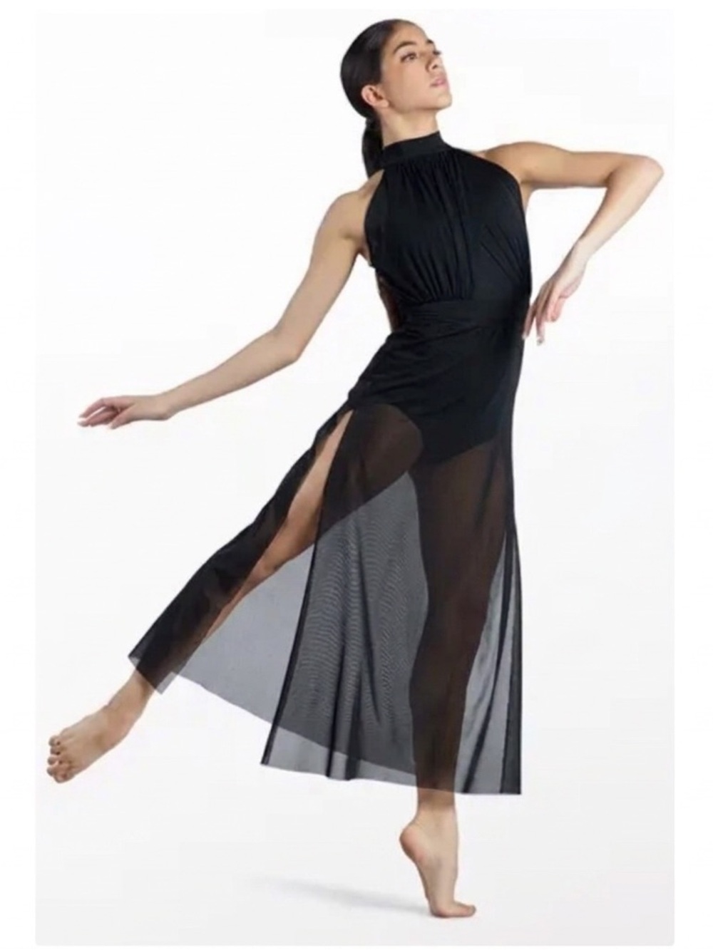 Balera Black Mesh Maxi Dress Contemporary Dance Costume Small Adult